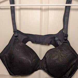 Bali Underwire Lightly Padded Bra #3235 Black Patterned Size 42C